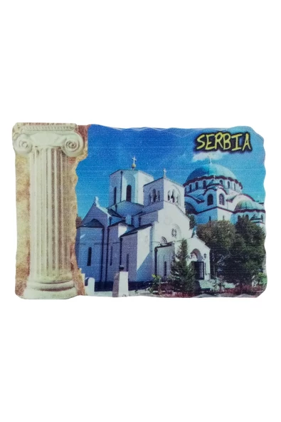 Sırbistan Temalı Sütun Magnet - Resim 3