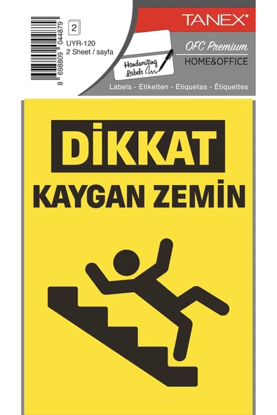 Tanex UYR-120 Kaygan Zemin Uyarı Etiketi 10 Cm X 15 Cm - 2 Adet ürün görseli 1