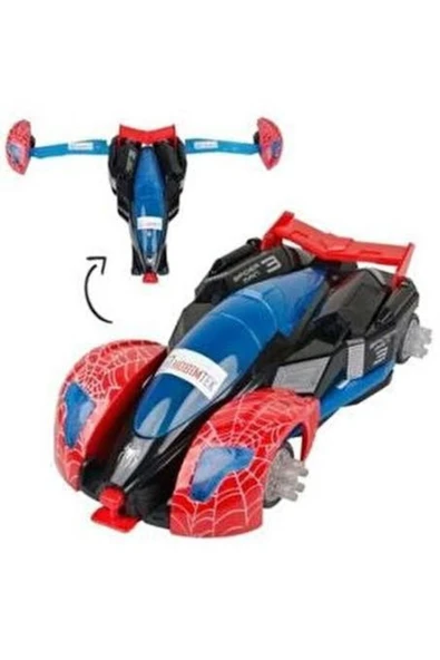 Spiderman Örümcek Adam Uzay Arabası Dönüşebilir Oyuncak Araba Işıklı Müzikli ürün görseli 1