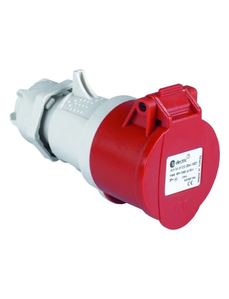 Tp Electric 3126-304-1601 4X32A CEE Norm Uzatma Prizi Vidalı IP44 ürün görseli 1