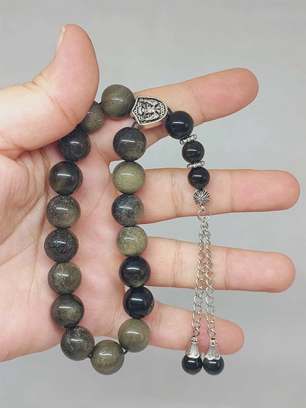 Golden Obsidyen Taşı 17lik Efe Tesbih 12mm (51516) ürün görseli 1