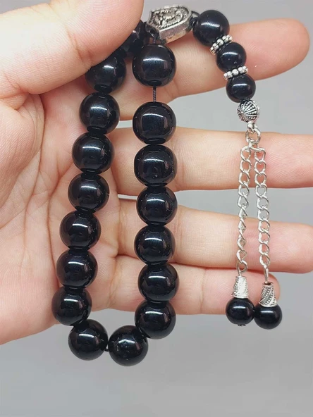 Oniks (Onix) Taşı Parlak 17lik Efe Tesbih 12mm (51532) ürün görseli 1