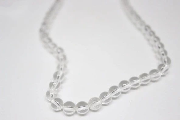 Bileklik Boy Kristal Kuvars Taşı Yarım Dizi 6mm (18CM UZUNLUĞUNDADIR) ürün görseli 1