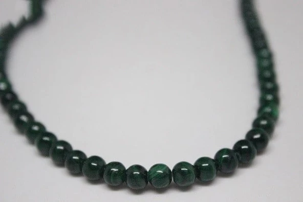 Bileklik Boy Malakit Taşı Royal Quality Yarım Dizi 5-6mm Aralığı (18CM UZUNLUĞUNDADIR) ürün görseli 1