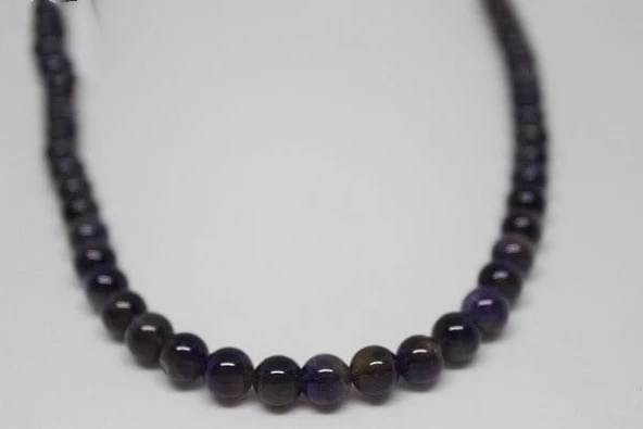 Bileklik Boy Ametist Taşı Koyu Renk Yarım Dizi 5-6mm (18CM UZUNLUĞUNDADIR) ürün görseli 1