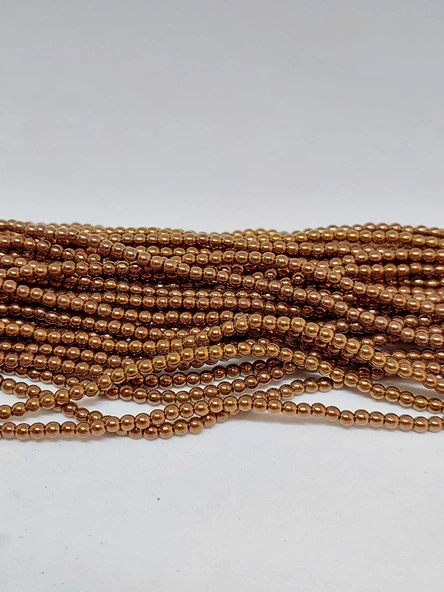 Bileklik Boy Hematit Taşı Yarım Dizi 2mm (35620) (17CM UZUNLUĞUNDADIR) ürün görseli 1