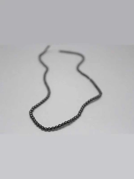 Bileklik Boy Hematit Taşı Yarım Dizi 3mm (KÜÇÜK DELİKLİ) (17CM UZUNLUĞUNDADIR) ürün görseli 1