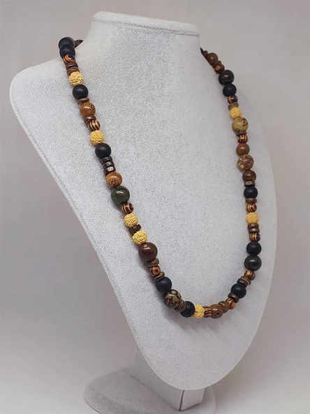 Ahşap Tasarım Unisex Otantik Kolye (51478) ürün görseli 1