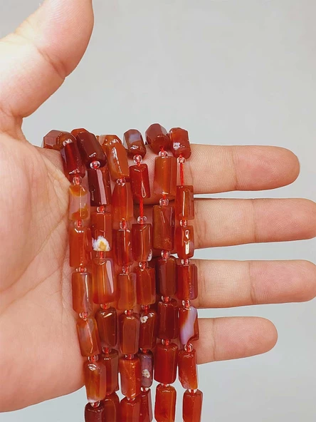 Bileklik Boy Akik Taşı 7x12mm Yarım Dizi (49936) (18CM UZUNLUĞUNDADIR) ürün görseli 1