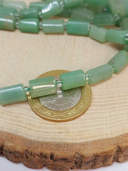 Bileklik Boy Yarım Dizi Aventurin Taşı 7x12mm (49946) (18CM UZUNLUĞUNDADIR) ürün görseli 1