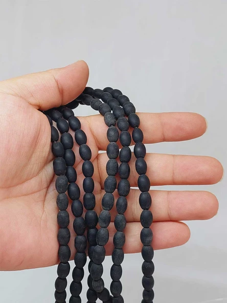 Bileklik Boy Onix Taşı Arpa Kesim Yarım Dizi 6*8.5mm (49968) (18CM UZUNLUĞUNDADIR) ürün görseli 1