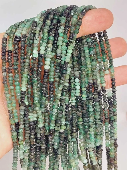Bileklik Boy Zümrüt Taşı Dizi 2*3mm (45918) Yarım Dizi (17CM UZUNLUĞUNDADIR) ürün görseli 1