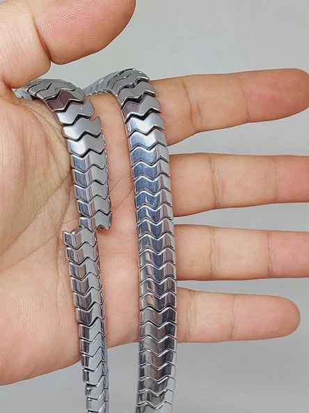 Hematit Taşı Şekilli Çift Delikli 4.5*12mm Dizi (52308) ürün görseli 1