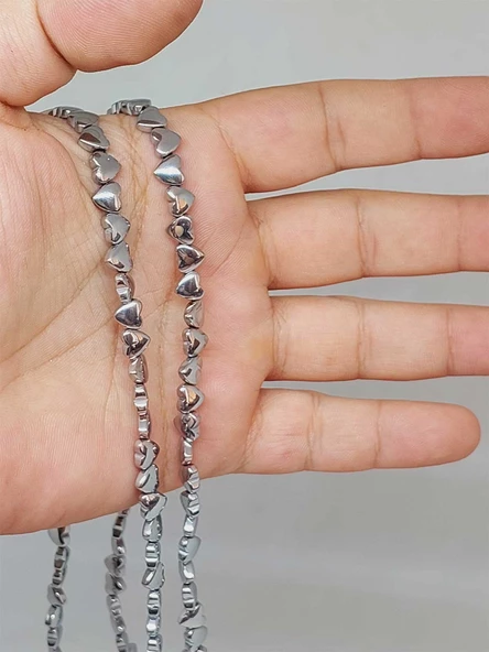 Hematit Taşı Kalp Şekilli 2.5*5mm Dizi (52412) ürün görseli 1