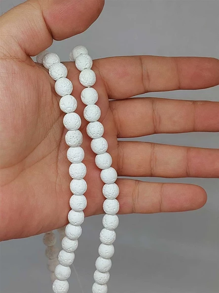 Lav Taşı Beyaz Dizi 8mm (52404) ürün görseli 1