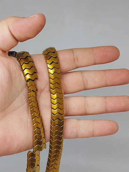 Hematit Taşı Şekilli Çift Delikli 4.5*12mm Dizi (52310) ürün görseli 1