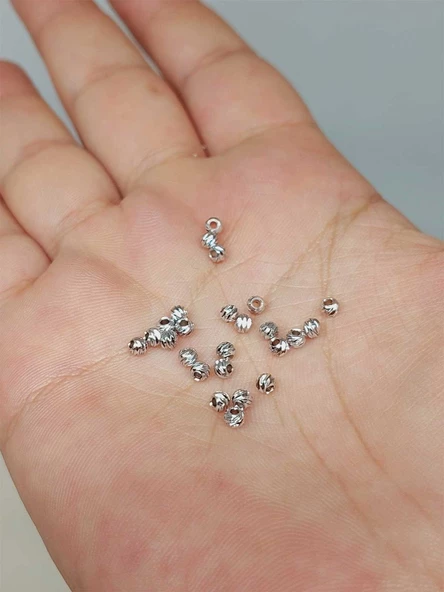 Rodyum Kaplama Boncuk Ara Malzeme 2.5mm/10 adet (52480) ürün görseli 1