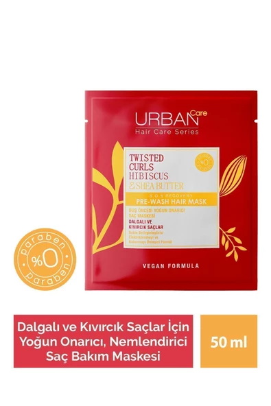 Hibiscus&shea Butter Kıvırcık Ve Dalgalı Saçlar Duş Öncesi Saç Bakım Maskesi 50ml-vegan ürün görseli 1
