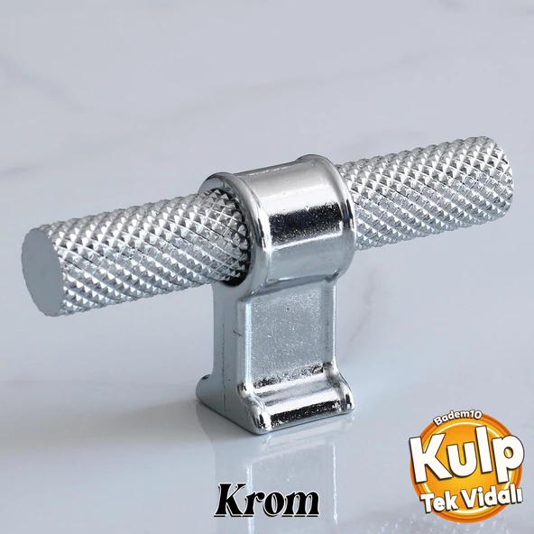 Hisar Krom Metal Kulp Tek Vida Tırtık Desen Dolap Dolabı Kulpları KulbuÇekmece Mutfak Mobilya ürün görseli 1