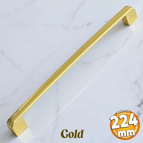 Gölcük Oval Gold Mobilya Mutfak Dolabı Çekmece Dolap Kapak Kulpu Kulbu 224 mm Metal Kulp Altın ürün görseli 1