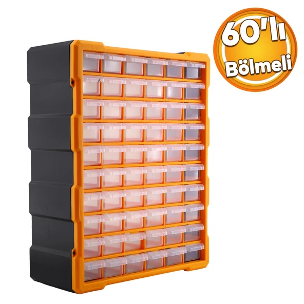 Vida Dübel Civata Kutusu Bölmeli Avadanlık Monoblok Çekmeceli 60'lı Takım Çantası Plastik Organizer ürün görseli 1