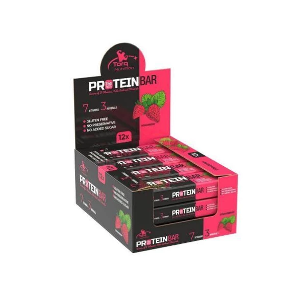 Torq Nutrition Protein Bar Çilek 50 gr - 12 Adet ürün görseli 1