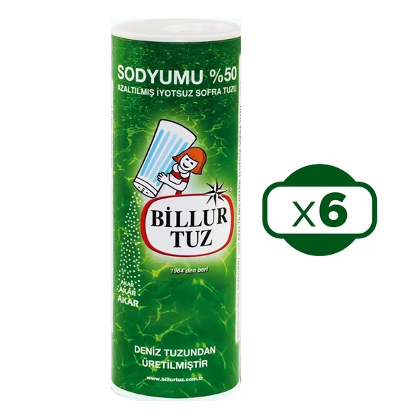Billur Tuz Sodyumu %50 Azaltılmış 500 gr x 6 Adet ürün görseli 1