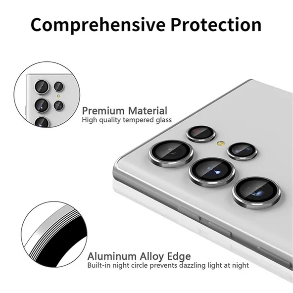 Samsung S23 Ultra Kamera Koruyucu Silver - Resim 3