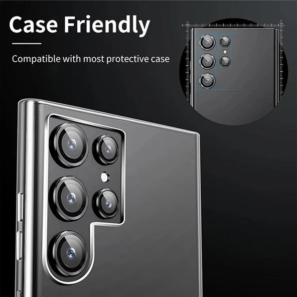 Samsung S23 Ultra Kamera Koruyucu Silver - Resim 2