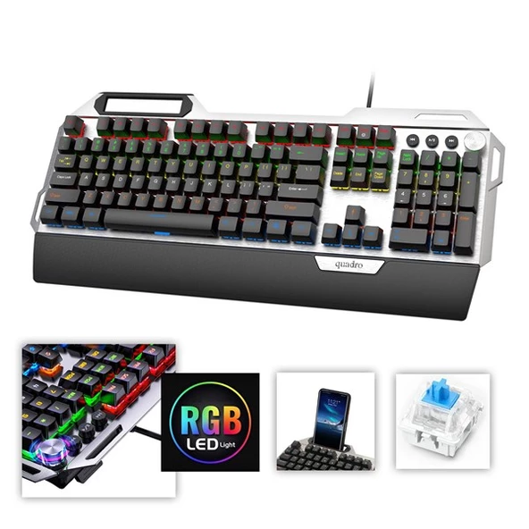QUADRO TRON X100 Q Türkçe USB RGB Mekanik Gaming Klavye ürün görseli 1