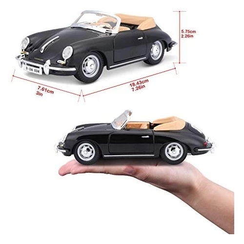 1:24 Porsche 356B Cabriolet 1961 Model Araba - Resim 4