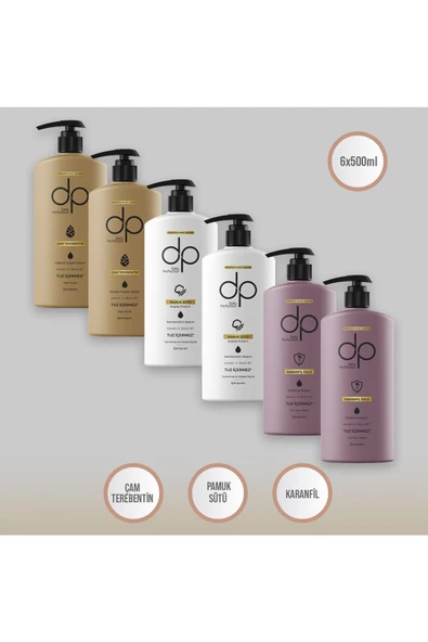 DP DAİLY PERFECTİON,6 Çeşit Şampuan Seti Pamuk - Çam - Karanfil 500 ml ürün görseli 1