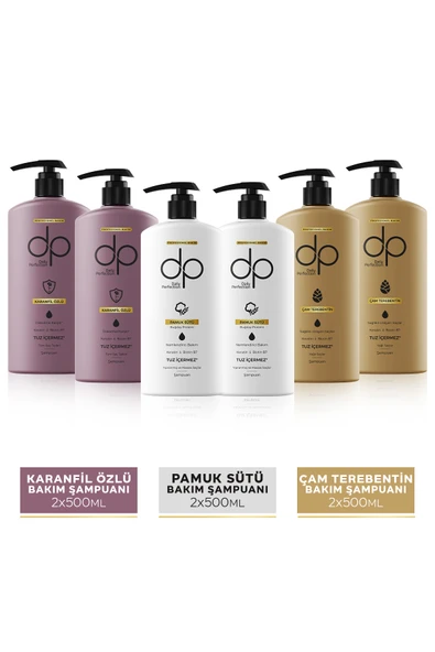 DP DAİLY PERFECTİON,6 Çeşit Şampuan Seti Pamuk - Çam - Karanfil 500 ml ürün görseli 1
