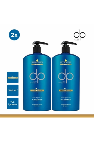 Dp,Daily Perfection Bio Barrier Şampuan Kepek Önleyici Şampuan 2 Adet 500 Ml ürün görseli 1
