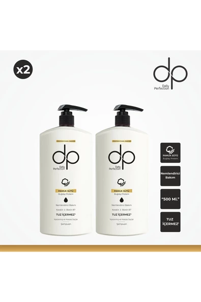 DP DAİLY PERFECTİON,Pamuk Sütü Ve Buğday Özlü Şampuan 2 Adet 500 ml ürün görseli 1