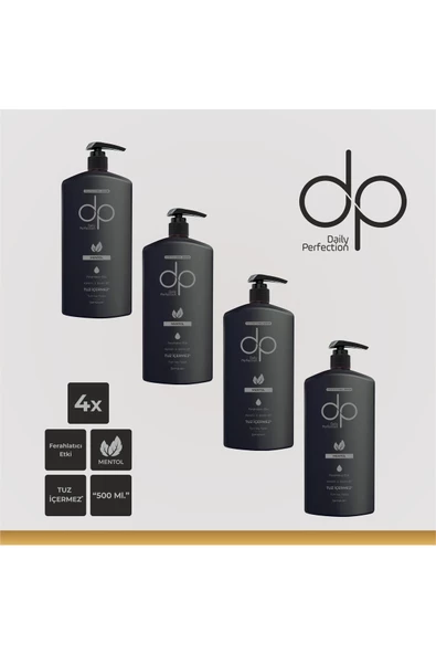DP,Tuzsuz Şampuan Mentol Ferahlatıcı Etki 4x500 ml ürün görseli 1
