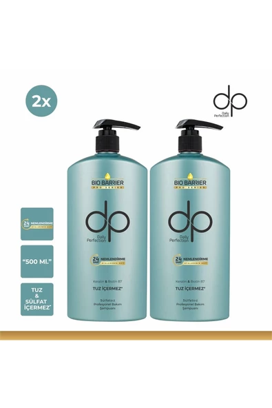 DP,Daily Perfection Bio Barrier Şampuan 24 Saat Nemlendirme Seti 2 Adet 500 ml ürün görseli 1