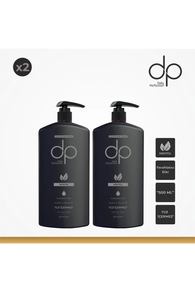 DP,Daily Perfection Mentol Ferahlatıcı Etki Şampuan 2 Adet 500 ml ürün görseli 1