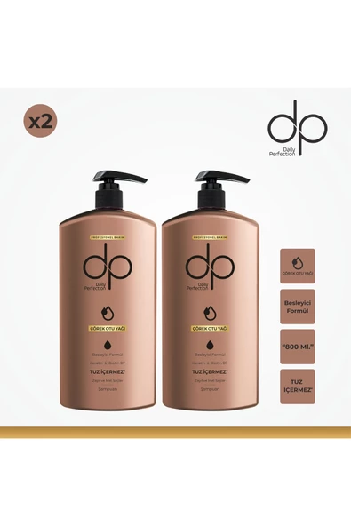 DP DAİLY PERFECTİON,Dp Daiy Perfection Çörek Otlu Tuzsuz Şampuan 2 Adet 800 ml ürün görseli 1