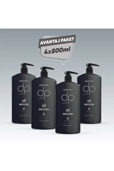DP DAİLY PERFECTİON,Tuzsuz Şampuan Mentol Ferahlatıcı Etki 4x500 ml ürün görseli 1