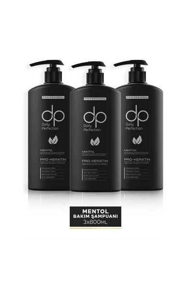 DP DAİLY PERFECTİON,Tuzsuz Şampuan Mentol Ferahlatıcı Etki 3 Adet 800 ml ürün görseli 1