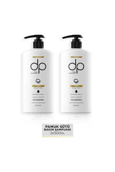 DP DAİLY PERFECTİON,Daily Şampuan Pamuk Sütü & Buğday Proteini X2 Adet 500ml ürün görseli 1