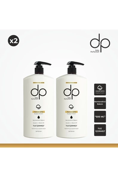 DP DAİLY PERFECTİON,Daily Şampuan Pamuk Sütü & Buğday Proteini X2 Adet 500ml ürün görseli 1