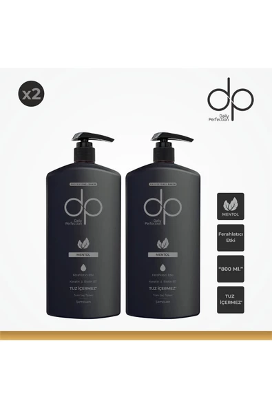 DP DAİLY PERFECTİON,Dp Mentol 800 ml Şampuan ( 2 Adet ) ürün görseli 1