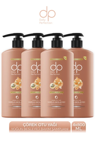 DP DAİLY PERFECTİON,Tuzsuz Şampuan 800 ml Çörekotu Yağı 4 Adet ürün görseli 1