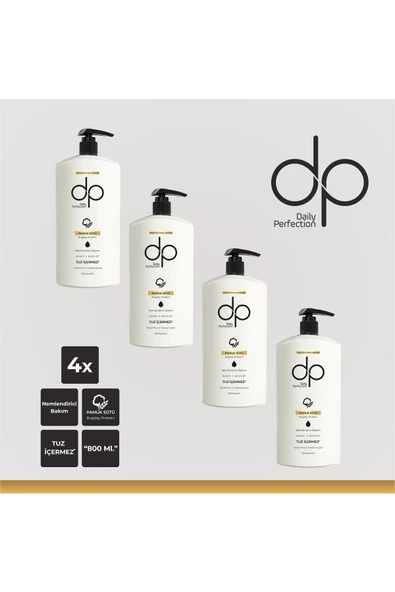 DP DAİLY PERFECTİON,Tuzsuz Şampuan 800 Ml Pamuk Sütü Ve Buğday Proteini 4 Adet ürün görseli 1