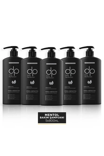 DP DAİLY PERFECTİON,Erkeklere Özel Mentol Ferahlatıcı Etki Tuzsuz Şampuan 5 Adet 800 ml ürün görseli 1