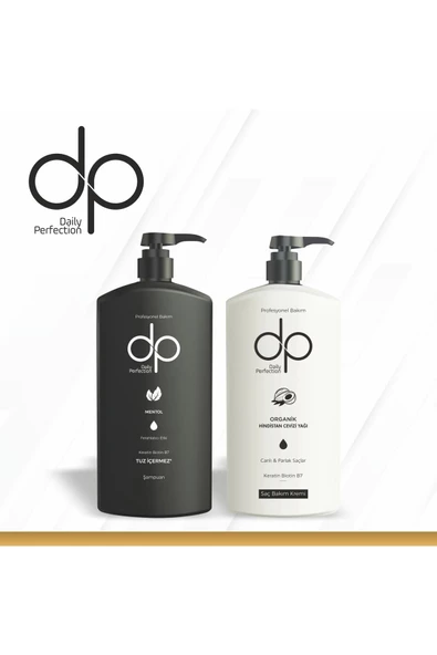DP DAİLY PERFECTİON,Dp 1 Adet Mentollü Şampuan 500 Ml 1 Adet Organik Hindistan Cevizi Özlü Saç Kremi 500 Ml ürün görseli 1