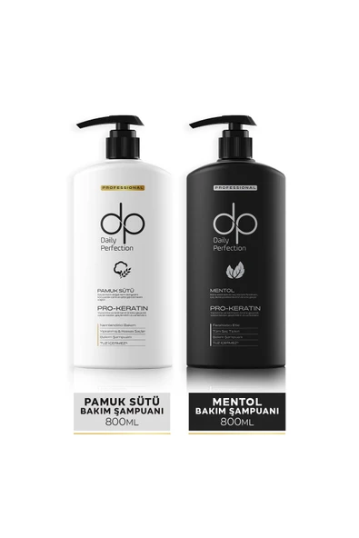 DP DAİLY PERFECTİON,Şampuan Pamuk Sütü & Buğday Proteini + Mentol 2 X 800 ml ürün görseli 1