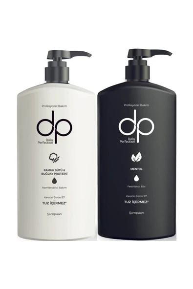 DP DAİLY PERFECTİON,Şampuan Pamuk Sütü & Buğday Proteini + Mentol 2 X 800 ml ürün görseli 1